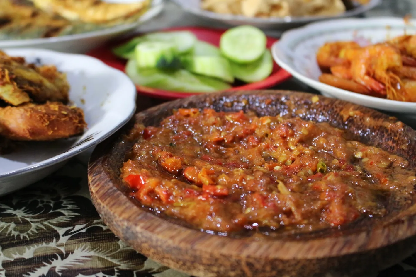 Traditional food served in a clay bowl